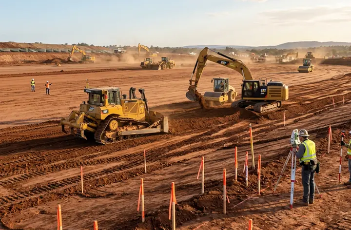 Site being prepared with grading and clearing equipment
